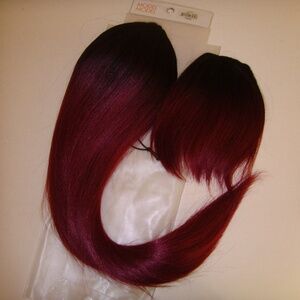 Model Model Drawstring 24 Inch Ponytail and Clip-In Bangs